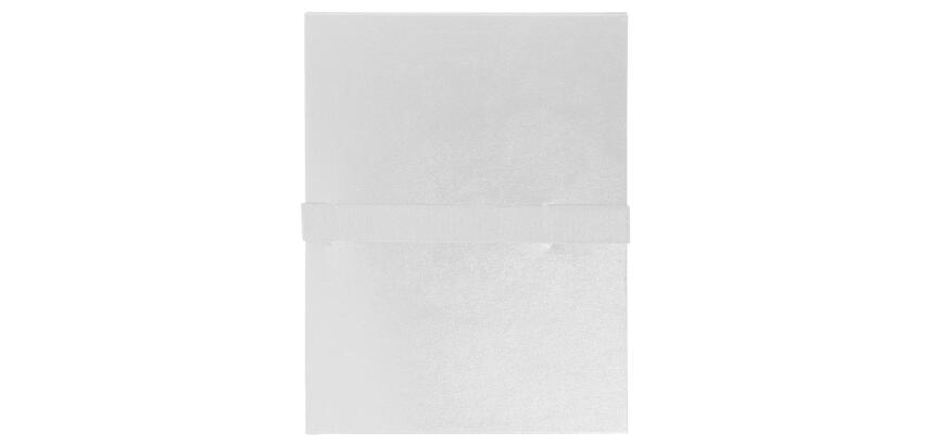 Expanding spine folder with hook and loop fastening strip