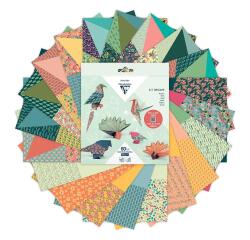 KIT ORIGAMI, Pochette de 60 feuilles 70g/m2 3 formats - Décor Oiseaux - Multicolore