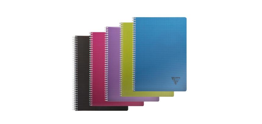 Cahier reliure intégrale Linicolor INTENSIVE A4 180 pages grands carreaux couverture plastique polypropyène rainuré Couleur aléatoire - Assortis
