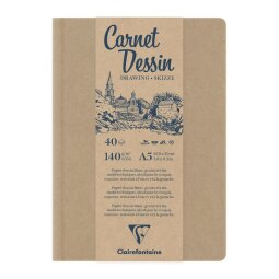 Carnet Dessin carnet cousu 40F A5 140g - Kraft