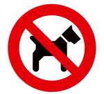 Panneau PVC adhésif antidérapant Interdit aux chiens 20 cm - Rouge