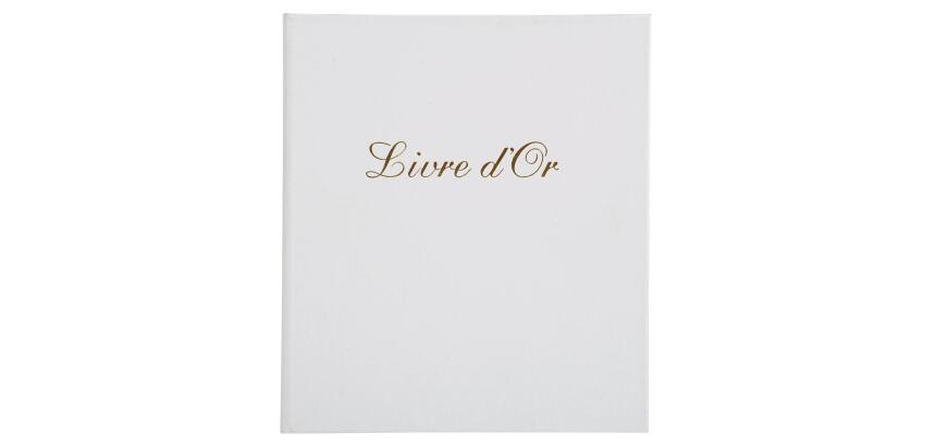 Livre d'or Balacron avec titre 140 pages blanches - 21x19 cm vertical - Couleurs assorties