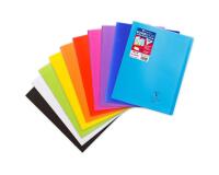 Cahier piqué Koverbook 24x32cm 96 pages grands carreaux couverture polypropylène transparent - Assortis