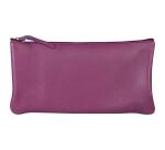 CUIR TEINTÉ Trousse plate 22x11 cm Violet