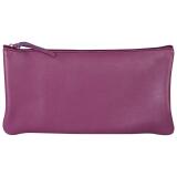 CUIR TEINTÉ Trousse plate 22x11 cm Violet
