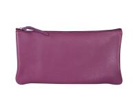 CUIR TEINTÉ Trousse plate 22x11 cm Violet