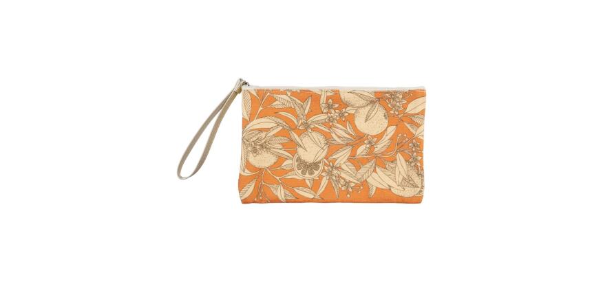 Jardin des Sens, Trousse en coton 22x16 cm motif oranges