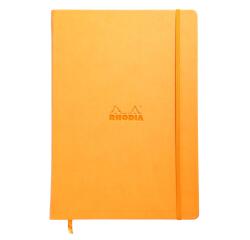Webnotebook A4 192 pages uni papier ivoire 90g fermeture élastique - Orange