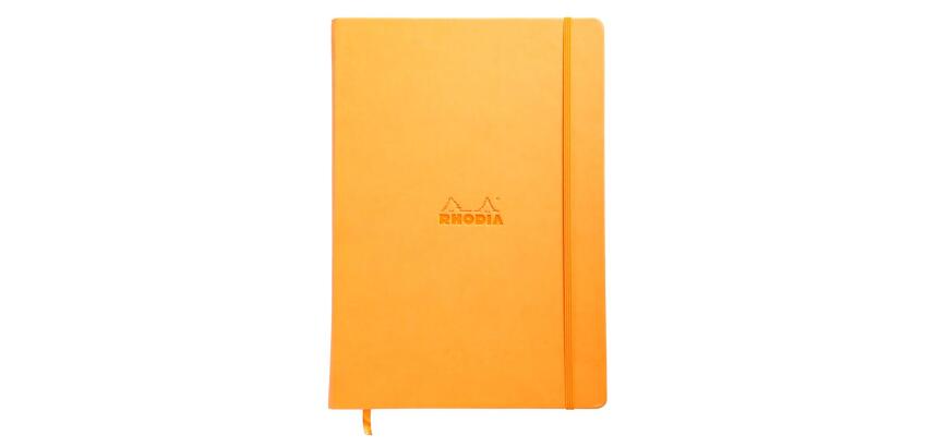 Webnotebook A4 192 pages uni papier ivoire 90g fermeture élastique - Orange