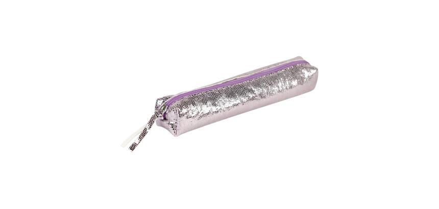 Céleste CUIR Trousse SLIM 19,5x2,5x4 cm Rose