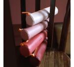 Rhodiarama trousse ronde simili cuir italien 5x21,5 cm - Touche de rose