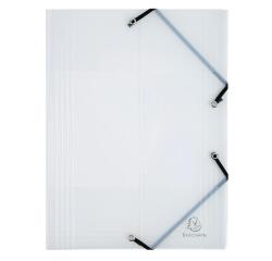 Sammelmappe mit 3 Klappen und Gummizug aus PP 500µ Crystal, 24x32cm für DIN A4 - Kristall