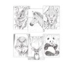 ODELIA, Bloc de coloriage multi-techniques de 20 feuilles A4 250g, Les animaux