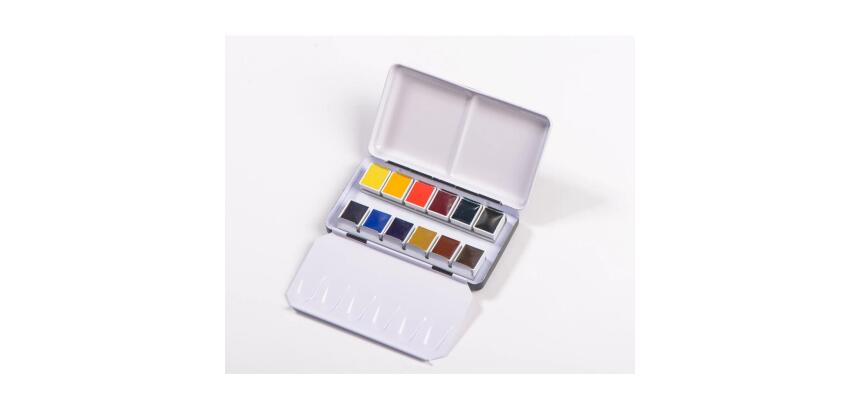 Aquarelle Boite Métal + 12 demi-godets