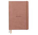 Rhodiarama Goalbook Creation rembordé rigide A5 100p papier lavis technique blanc uni 200g avec élastique - Bois de rose