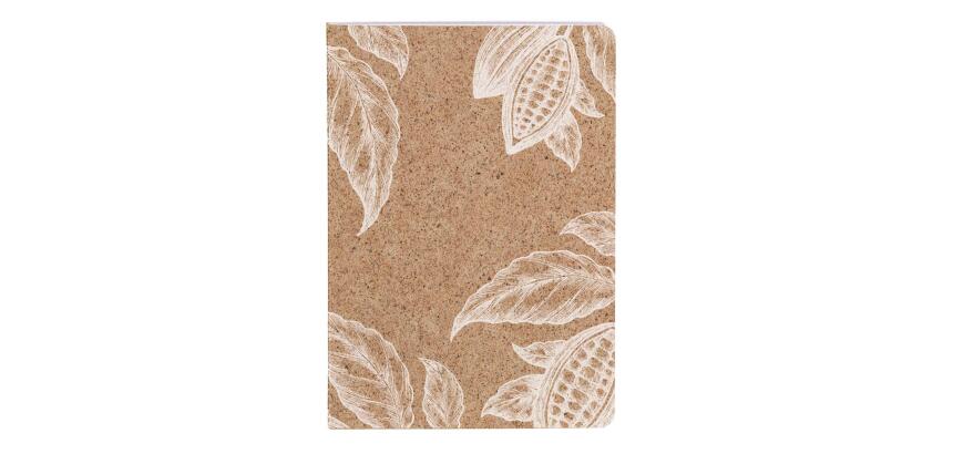 Cocoa motif, Carnet piqué cousu fil A6 - 10,5 x 14,8 cm, 96 pages, ligné, ass. - Cacao