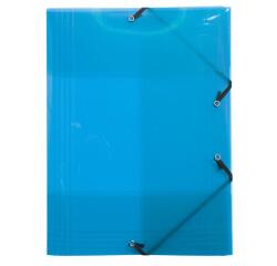 Exacompta Crystal PP Elasticated 3 Flap Folders, A4, Assorted, Pack of 5 - Assorted colours