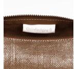 KLEO-PATHRA CUIR Trousse ronde Ø5,5x22 cm Argent