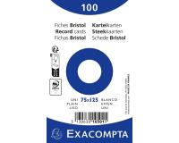 Karteikarten 75x125 blanco weiß 100St - Weiß