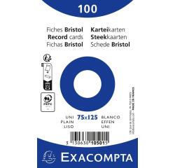 Karteikarten 75x125 blanco weiß 100St - Weiß