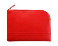 Rhodiarama pochette zippée en simili cuir - taille M (16x22 cm) - Coquelicot