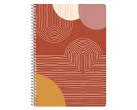 Terracotta, Cahier reliure intégrale A4 21x29,7 cm, 148 pages, ligné et marge, ass.