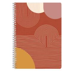 Terracotta, Cahier reliure intégrale A4 21x29,7 cm, 148 pages, ligné et marge, ass.