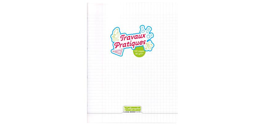 Cahier Travaux Pratiques piqué 8000 POLYPRO 24x32 cm 192 pages grands carreaux + uni 90 g - Incolore