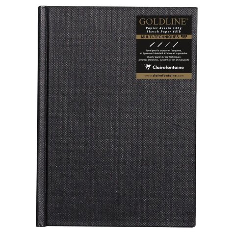 Goldline carnet cousu collé 64F A6 140g F - Blanc