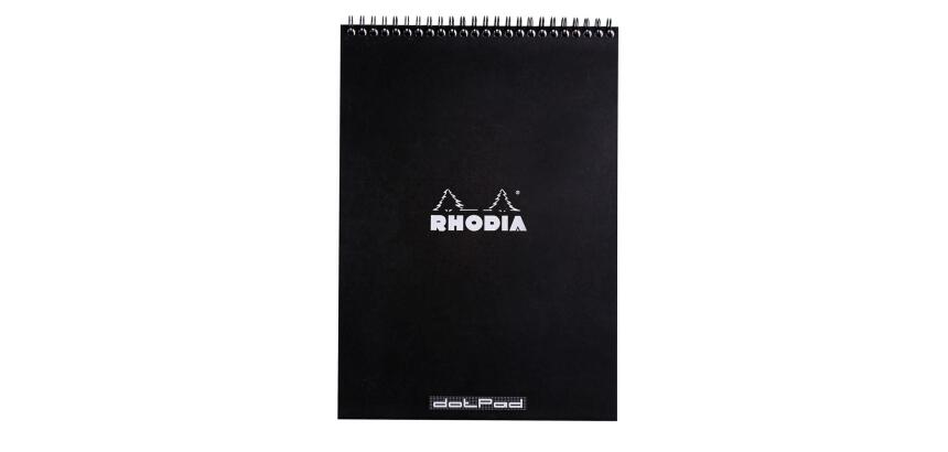 Bloc reliure intégrale Rhodia Classic 21x29,7 cm 80 feuillets dot microperforé 80g - Noir