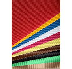 CARTON ONDULÉ, Paquet de 15 feuilles moyenne cannelure 300g/m2 au format 50x35cm - Assortiment