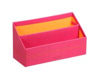 Rhodiarama porte-courrier simili cuir italien 25x10x14 cm - Framboise