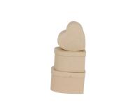 Assort 3 boîtes coeurs 14x8/18x11cm - Kraft