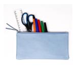 CUIR TEINTÉ Trousse plate 22x11 cm Bleu ciel