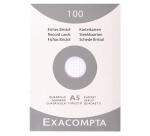 Estuche Exacompta de 100 fichas Exacompta de cartulina Bristol - con cuadricula 5x5 sin taladro 148x210mm - Blanco