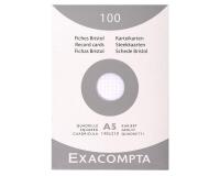 Estuche Exacompta de 100 fichas Exacompta de cartulina Bristol - con cuadricula 5x5 sin taladro 148x210mm - Blanco