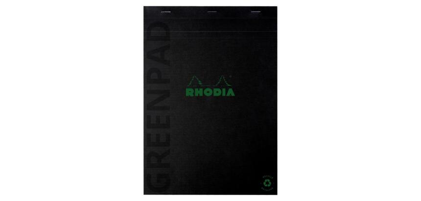 GREENPAD Notepad, A4+, ruled, black