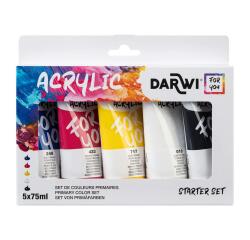 Darwi For You set de peinture acrylique - 5x75 ml - Assortiment