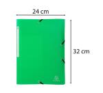 Sammelmappe mit 3 Klappen und Gummizug aus PP 500µ mit Etikett blickdicht, 24x32cm für DIN A4