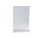 Porte-visuel vertical pied aluminium A4 - Cristal