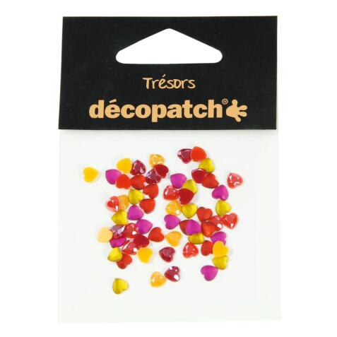 Sachet 60 coeurs 0,5cm - jaune/orange - Jaune