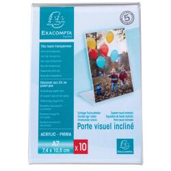 Lot de 10 porte-étiquettes A7 vertical - Cristal