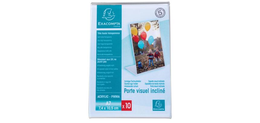 Lot de 10 porte-étiquettes A7 vertical - Cristal