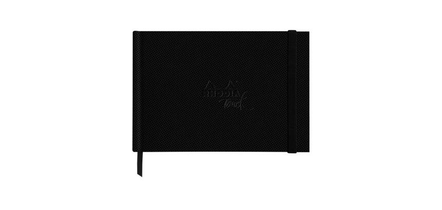 Rhodia Touch Watercolor Book, papier 100% coton grain satiné 300g - A5 paysage, 40 pages - Noir