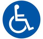 Panneau polypropylène non adhésif Parking réservé handicapé 30 cm - Bleu