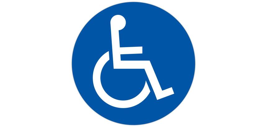 Paneel in niet-klevend polypropyleen 'Parking voor gehandicapten' 30 cm blauw