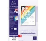 Sachet de 10 pochettes adhésives PVC lisse 14/100e - A4 - Cristal