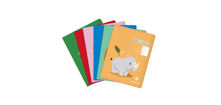 Cahier de poésie piqué Clairenfantine 17x22cm 48p grands carreaux + uni Couleur aléatoire - Assortis