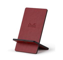 Rhodiarama support pour téléphone mobile simili cuir italien 13x8x8,5 cm - Lie de vin