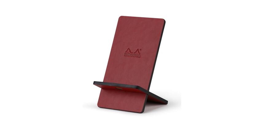 Rhodiarama support pour téléphone mobile simili cuir italien 13x8x8,5 cm - Lie de vin